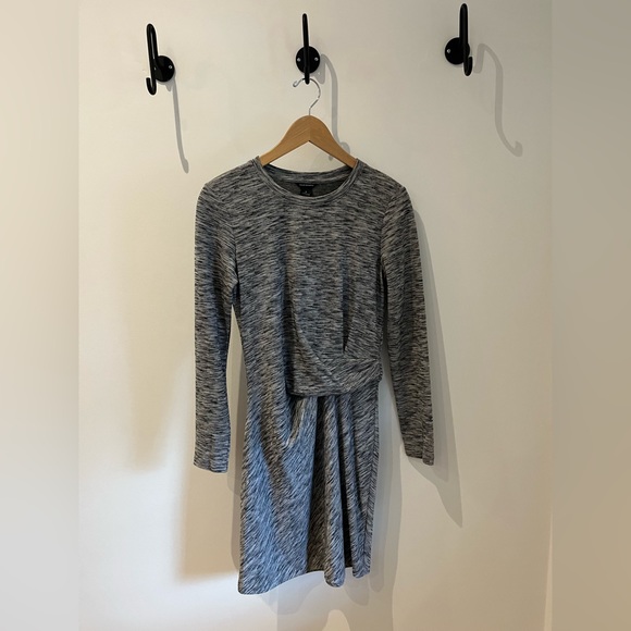 Club Monaco side ruched bodycon dress, marled grey - Picture 1 of 4